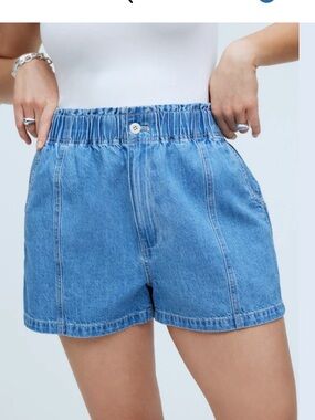 Madewell Paper bag Denim Elastic-Waist Shorts